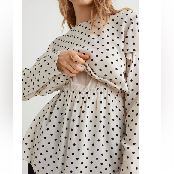 H&M MAMA Flounce Trim Nursing Blouse - Picture 6 of 8